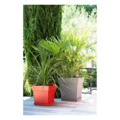 EDA - Pot carré toscane - 50 cm - 87 l - taupe