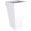 EDA - Pot de fleur carré toscane 43 x h.80 cm - blanc
