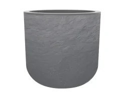 EDA - Pot de fleurs rond en plastique volcania up gris galet - ø 50 cm