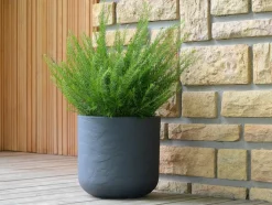 EDA - Pot de fleurs rond en plastique volcania up anthracite - ø 40 cm