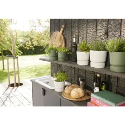 ELHO - Pot de Fleurs Greenville Rond 14 Blanc - Ø14xH.13,4cm