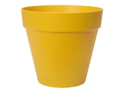 ELHO - Pot de fleurs rond loft urban - plastique - percé - réservoir - avec roulettes - ø 50 - ocre