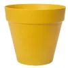 ELHO - Pot de fleurs rond loft urban - plastique - percé - réservoir - avec roulettes - ø 40 - ocre