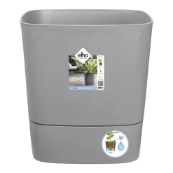 ELHO - Pot Greensense Aqua Care ciment carré, avec réservoir d'eau - L.38cm