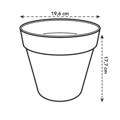 ELHO - Pot Loft Urban rond en plastique gris chaud - D.20 cm