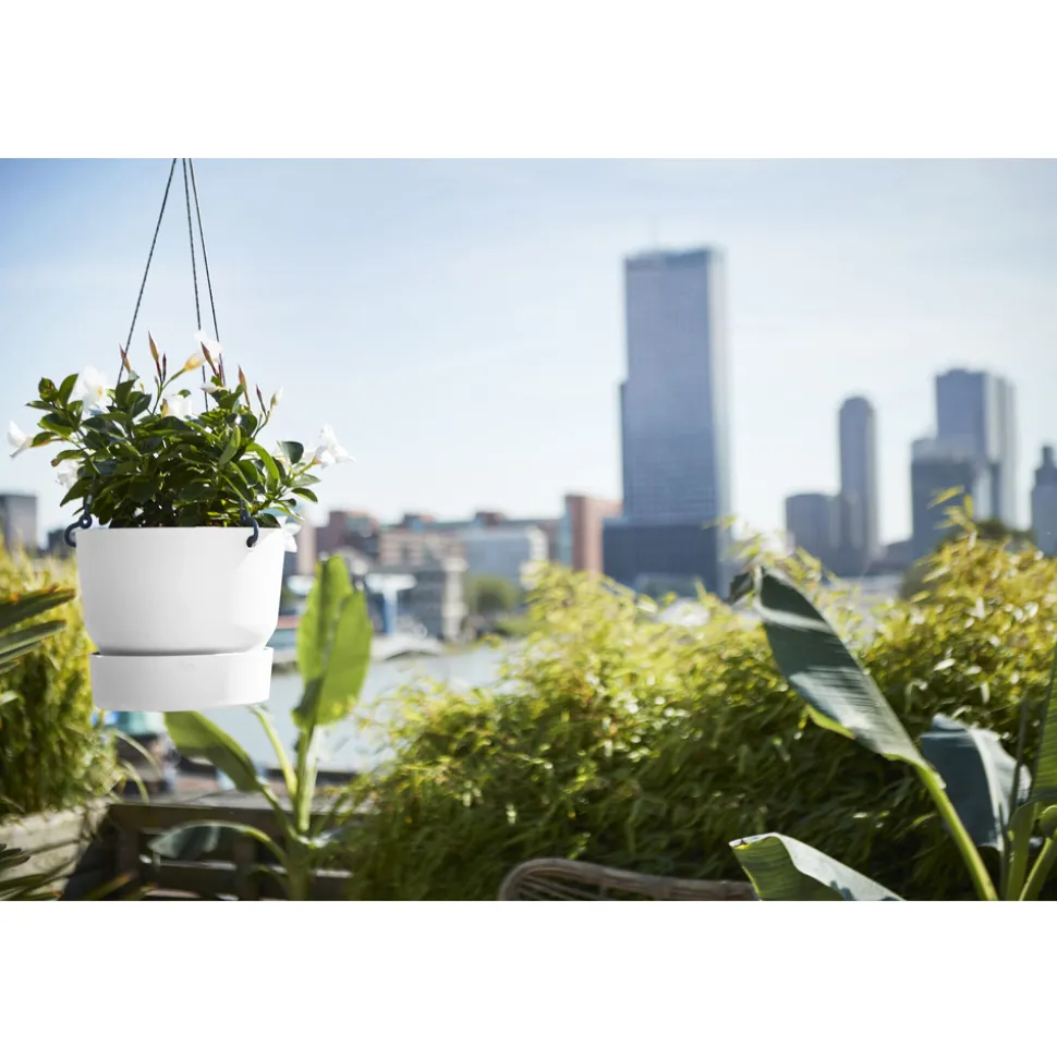 ELHO - Pot suspension Greenville rond en plastique blanc - D.23,9 cm