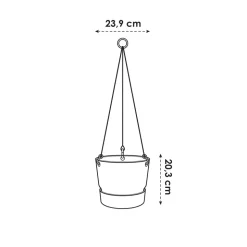 ELHO - Pot suspension Greenville rond en plastique blanc - D.23,9 cm
