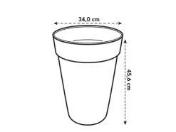 ELHO GIVE ROOM TO NATURE - Pot de fleur plastique rond loft urban blanc ø 34 x 45,6 cm 23 l