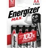 ENERGIZER - Piles alcalines Energizer Max AA/LR06, pack de 4