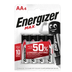 ENERGIZER - Piles Alcalines Energizer Max AA/LR6, pack de 4