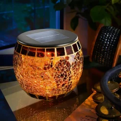 ESOTEC - Esotec lampe solaire pour l'extérieur brillant mosaïque verre brisé lampe de table ip44 102066
