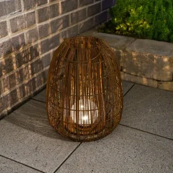 ESOTEC - Esotec solar lampe en rotin isabella 40 craquelé verre brisé boule style boho 102282