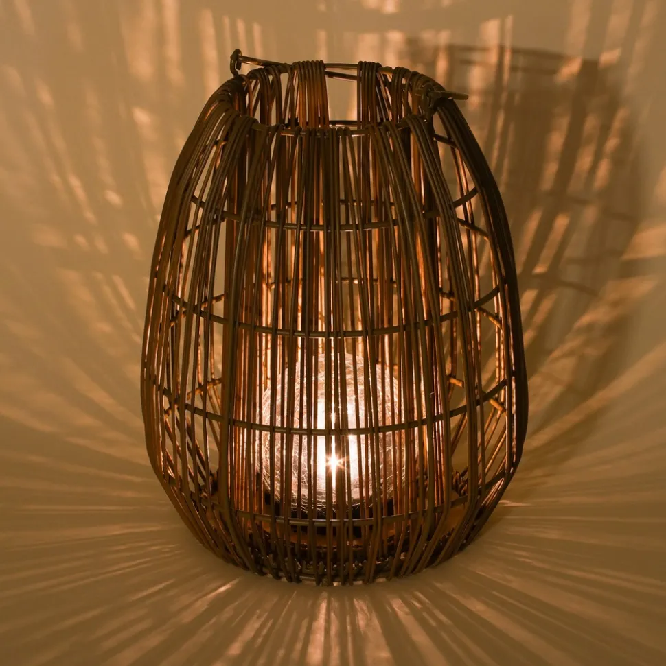 ESOTEC - Esotec solar lampe en rotin isabella 28 crackle verre brisé boule style boho 102281