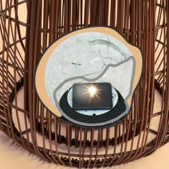 ESOTEC - Esotec solar lampe en rotin isabella 28 crackle verre brisé boule style boho 102281