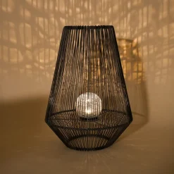 ESOTEC - Esotec solar photophore ilona 50cm boîte en métal poly-rattane résistant aux intempéries 102208