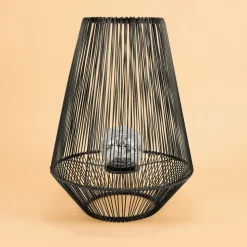 ESOTEC - Esotec solar photophore ilona 50cm boîte en métal poly-rattane résistant aux intempéries 102208