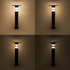 ESOTEC - Esotec solar pir lampadaire amelia 53 cm lampe solaire metal noir 102746