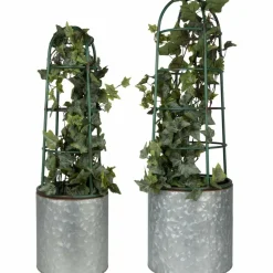 ESSCHERT DESIGN - Jardinière avec treilli en fer (lot de 2)