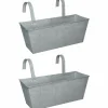 ESSCHERT DESIGN - Jardinière balcon en zinc à suspendre (lot de 2)