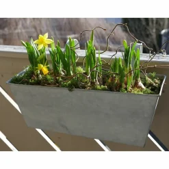 ESSCHERT DESIGN - Jardinière balcon en zinc à suspendre (lot de 2)