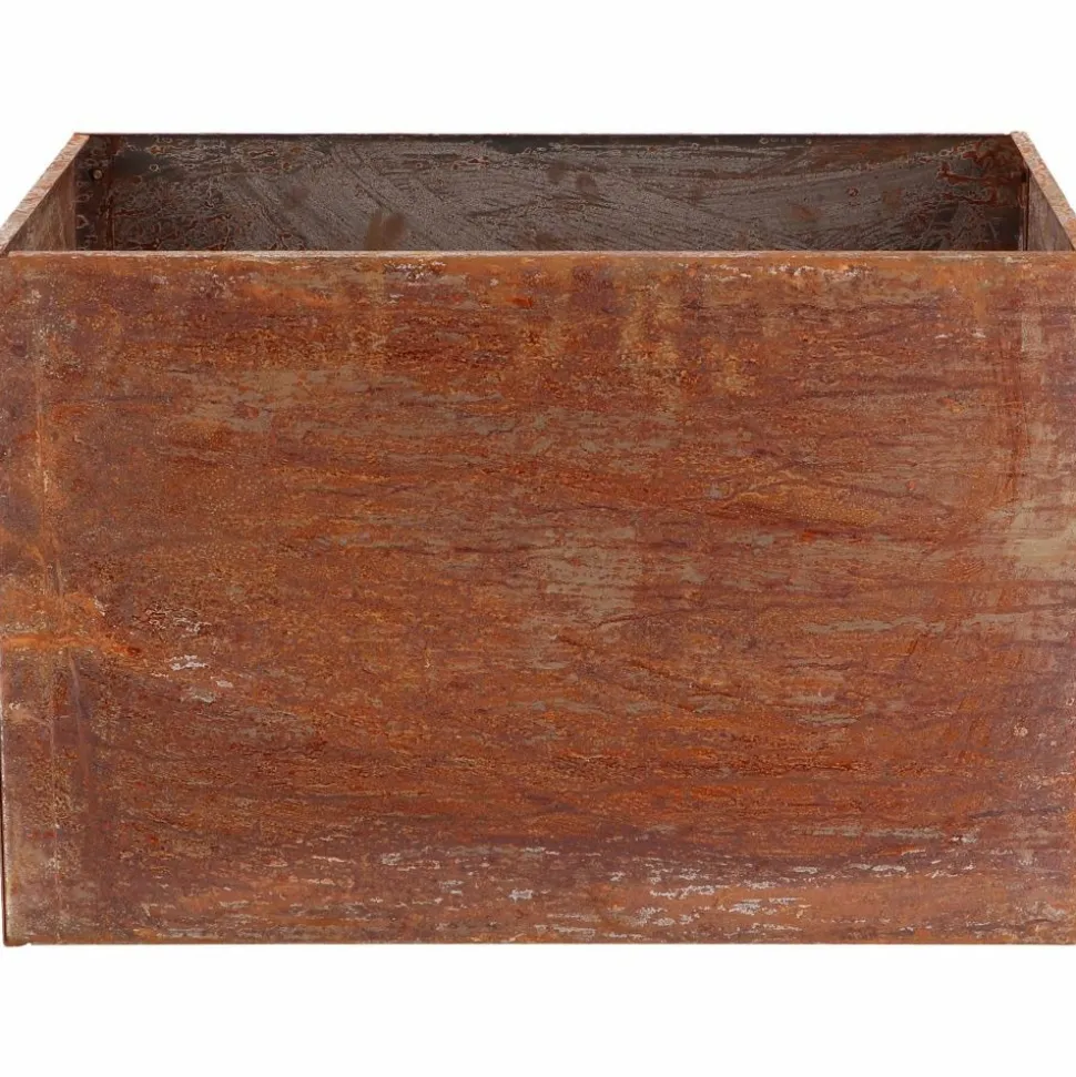 ESSCHERT'S GARDEN - Jardinière en acier corten rouille 58 x 38 x 38 cm