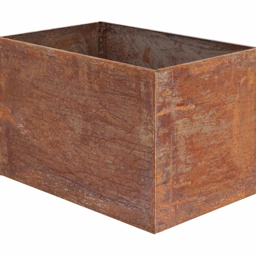 ESSCHERT'S GARDEN - Jardinière en acier corten rouille 58 x 38 x 38 cm