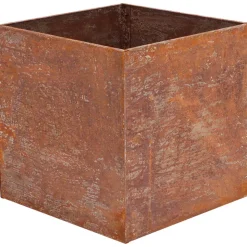 ESSCHERT'S GARDEN - Jardinière en acier corten rouille 38 x 38 x 38 cm