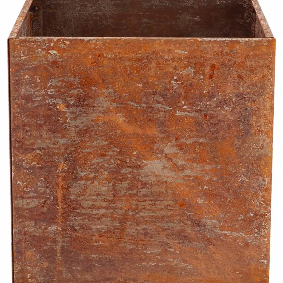 ESSCHERT'S GARDEN - Jardinière en acier corten rouille 38 x 38 x 38 cm