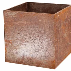 ESSCHERT'S GARDEN - Jardinière en acier corten rouille 38 x 38 x 38 cm