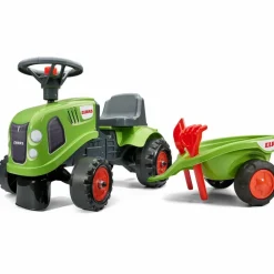 FALK - Porteur tracteur enfant avec remorque pelle et rateau claas