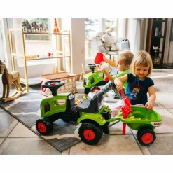 FALK - Porteur tracteur enfant avec remorque pelle et rateau claas