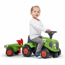 FALK - Porteur tracteur enfant avec remorque pelle et rateau claas