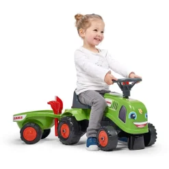 FALK - Porteur tracteur enfant avec remorque pelle et rateau claas