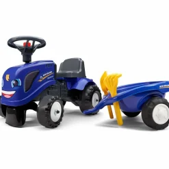FALK - Porteur tracteur new holland avec remorque pelle et rateau