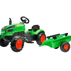 FALK - Tracteur pour enfant à pédales avec capot ouvrant et remorque x tractor