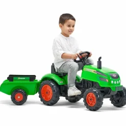 FALK - Tracteur pour enfant à pédales avec capot ouvrant et remorque x tractor