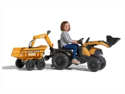 FALK - Tractopelle à pédales case ih construction avec excavatrice et selle pivotante 3