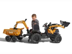 FALK - Tractopelle à pédales case ih construction avec excavatrice et selle pivotante 3