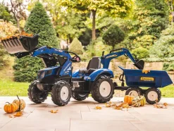 FALK - Tractopelle enfant new holland avec remorque + excavatrice 3 à 7 ans