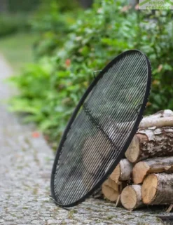 FARM COOK - Grille ronde à suspendre pour brasero en acier-ø 80cm-acier noir sablé---acier noir sablé