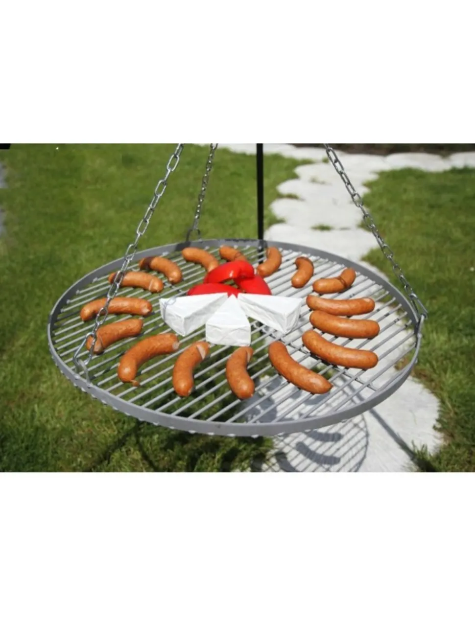 FARM COOK - Grille ronde à suspendre pour brasero en acier-ø 60cm-acier inoxydable---acier inoxydable