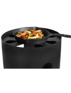 FARM COOK - Poêle en fonte pour braséro ou cheminée extérieure-noir-ø: 28 cm-noir--