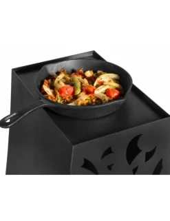 FARM COOK - Poêle en fonte pour braséro ou cheminée extérieure-noir-ø: 28 cm-noir--