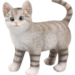 FARMWOOD ANIMALS - Chat gris debout en résine 21x9x20 cm