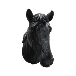 FARMWOOD ANIMALS - Tête de cheval noir en résine 15 x 21 x 30 cm