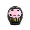 Figurine, Daruma en céramique noir - L.4,5xl.4,5xH.5cm