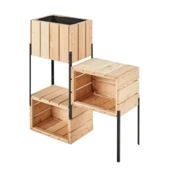 FOREST STYLE - 3 Bacs modulables en étagères Acanta en Mélèze - L.82,6xl.28,2xH.86 cm