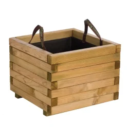 FOREST STYLE - Jardinière Baroque en Pin traité autoclave 3 - L.50xl.50xH.38 cm
