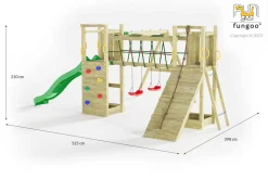 FUNGOO - Aire de jeu fungoo funny maxi exposure avec pont et toboggan