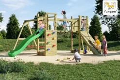 FUNGOO - Aire de jeu fungoo funny maxi exposure avec pont et toboggan